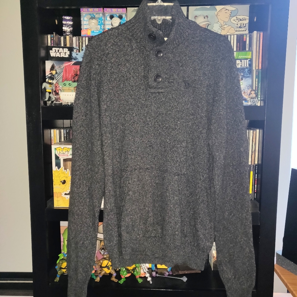 Abercrombie & Fitch 3/4 Button Neck Sweater Pullover